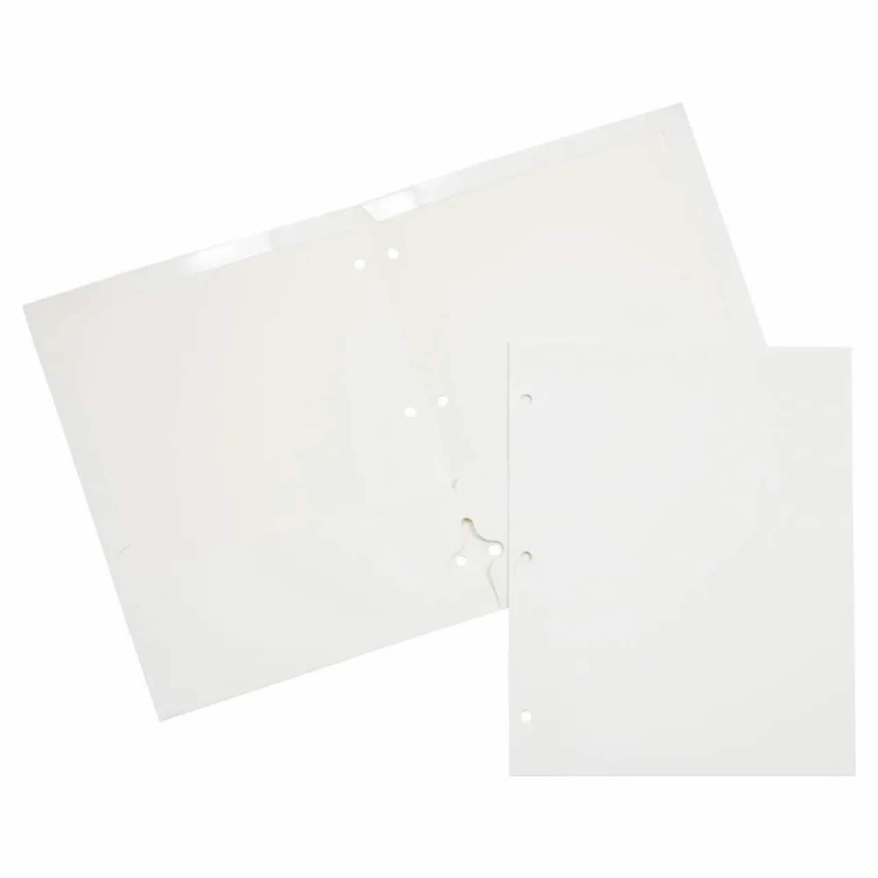 JAM Paper 9.5" x 11.5" Glossy 3-Hole Punch Folders, 12ct.